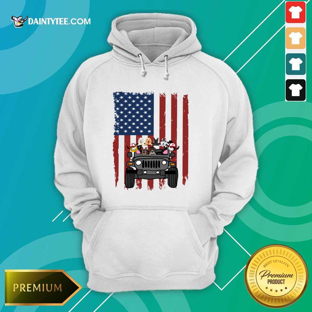 Jeep Dog Carrier I Love America Flag Shirt