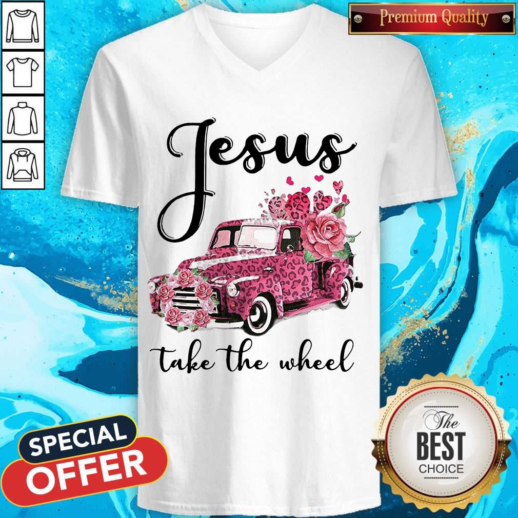 Jesus Take The Wheel Leopard Valentines Truck Shirt