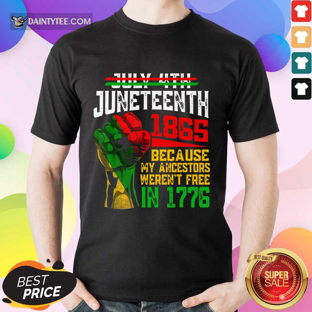 Juneteenth 1865 Were Not Free In 1776 Shirt