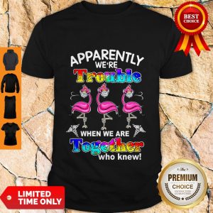 Good Flamingo Face Mask Coronavirus Apparently We Are Trouble Shirt