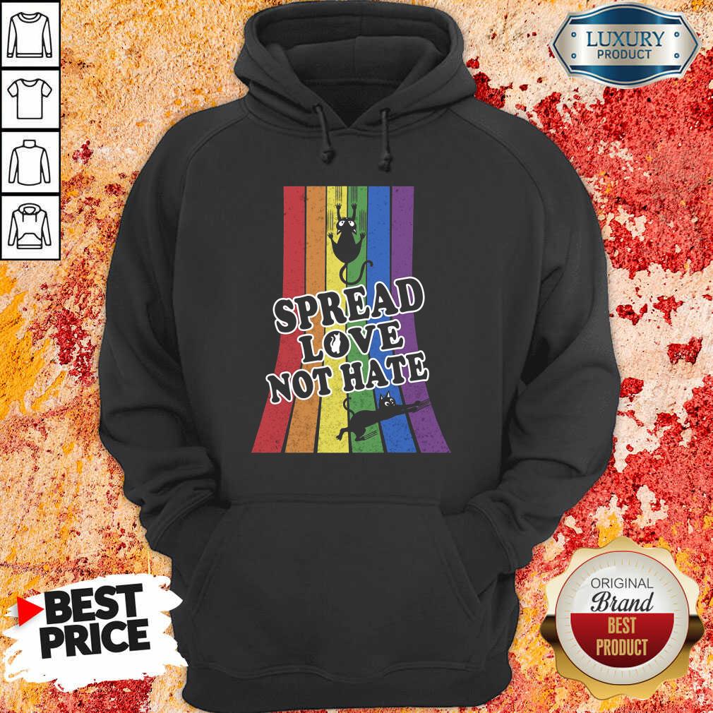 LGBT Black Cat Spread Love Not Hate Shirt