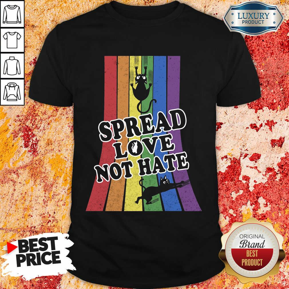 LGBT Black Cat Spread Love Not Hate Shirt