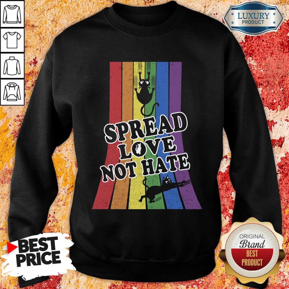 LGBT Black Cat Spread Love Not Hate Shirt
