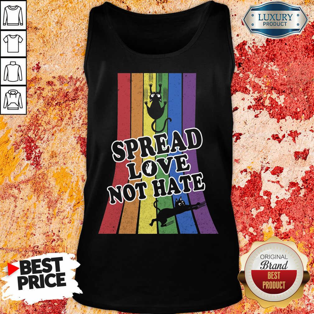 LGBT Black Cat Spread Love Not Hate Shirt