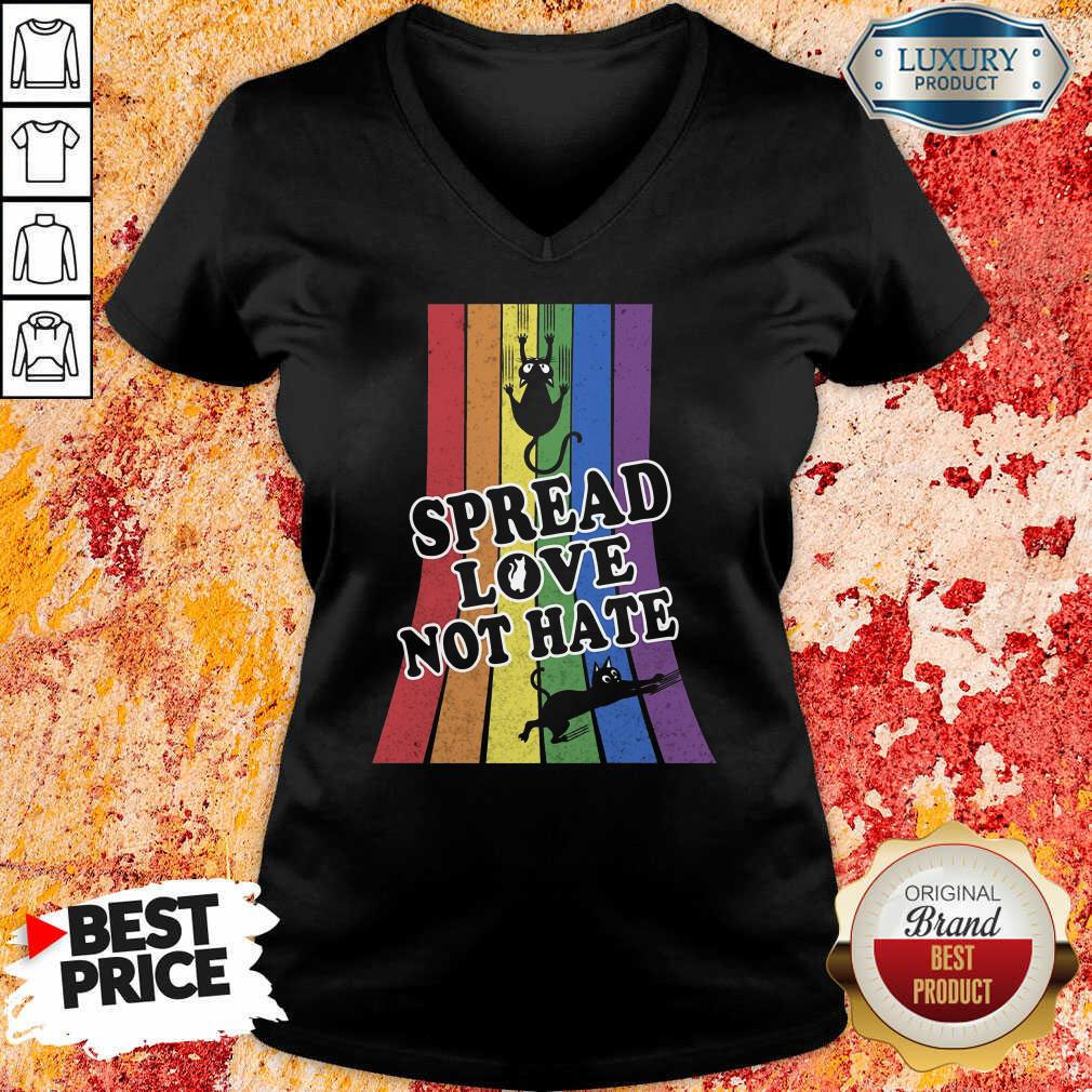 LGBT Black Cat Spread Love Not Hate Shirt