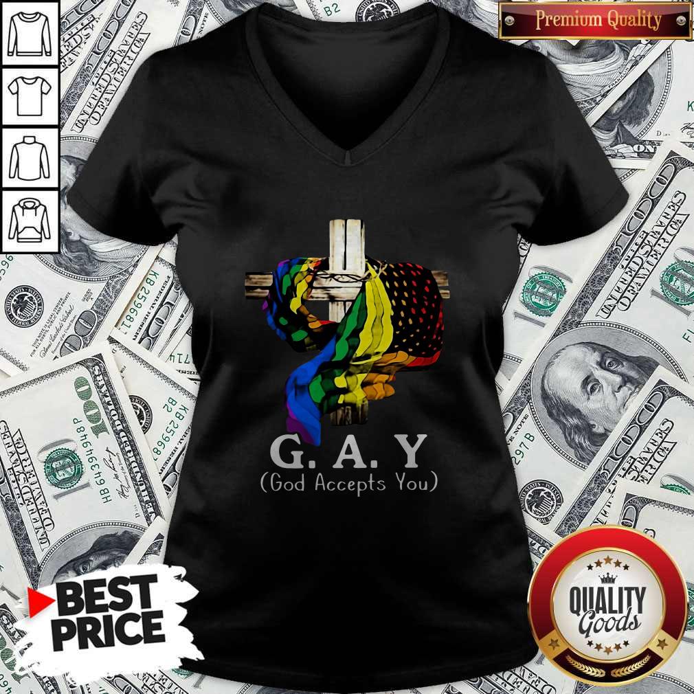 LGBT Cross Jesus Gay God Accepts You Shirt