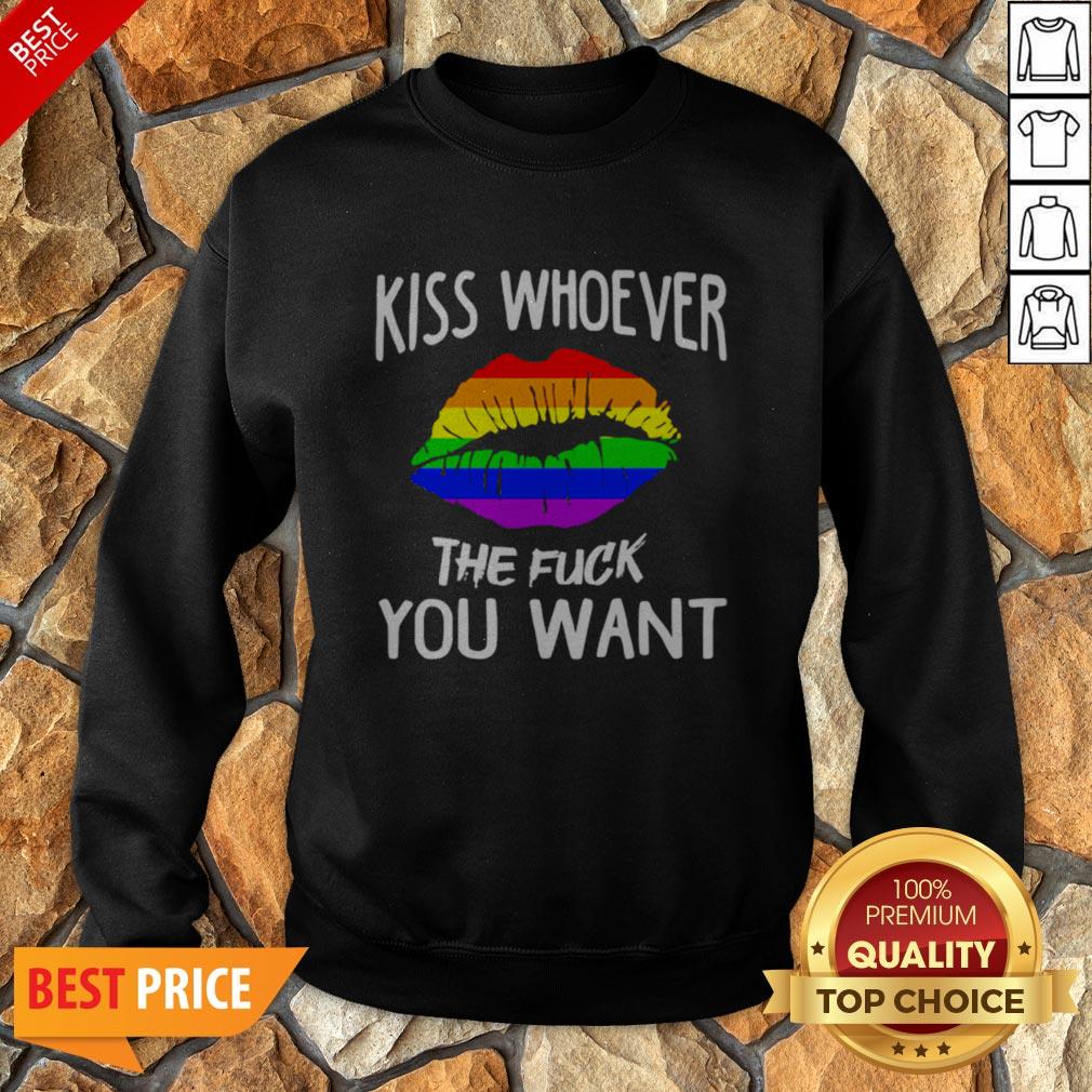 LGBT Lips Kiss Whoever The Fuck You Want Shirt