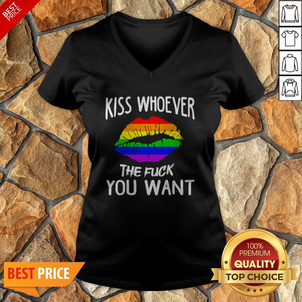 LGBT Lips Kiss Whoever The Fuck You Want Shirt