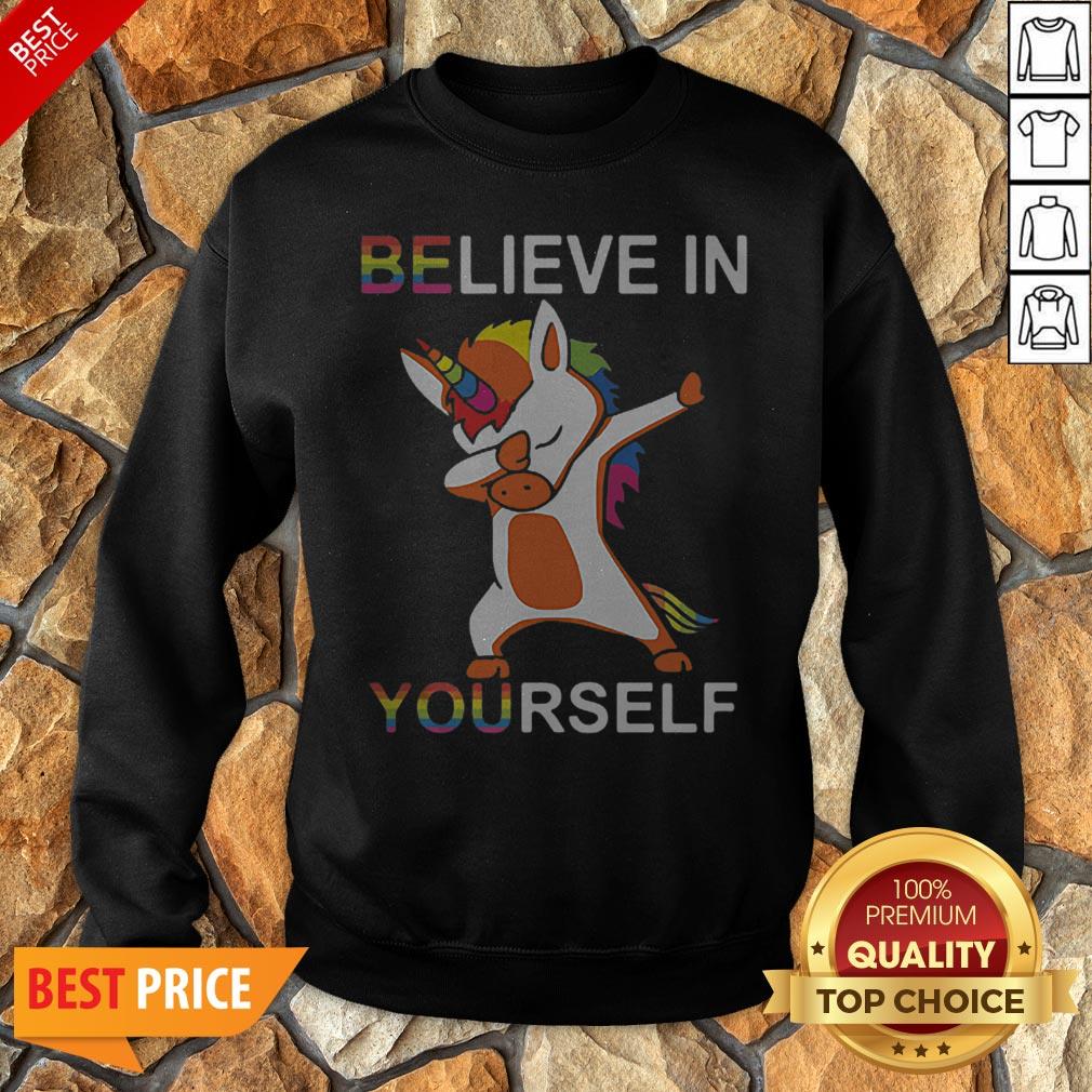 LGBT Unicorn Dabbing Believe In Yourself Shirt