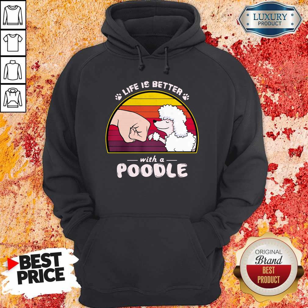 Life Is Better With A Siberian Poodle Hand Footprint Vintage Retro Shirt