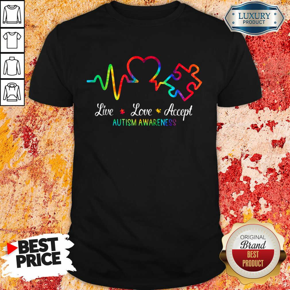 Live Love Accept 2 Autism Awareness Tie Dye Shirt