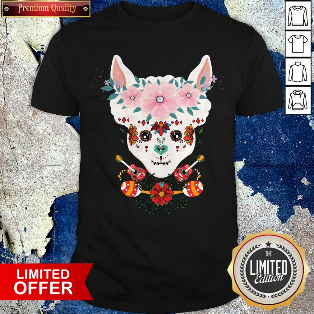 LLama Dia De Los Muertos Day Of The Dead Alpaca Calavera Shirt