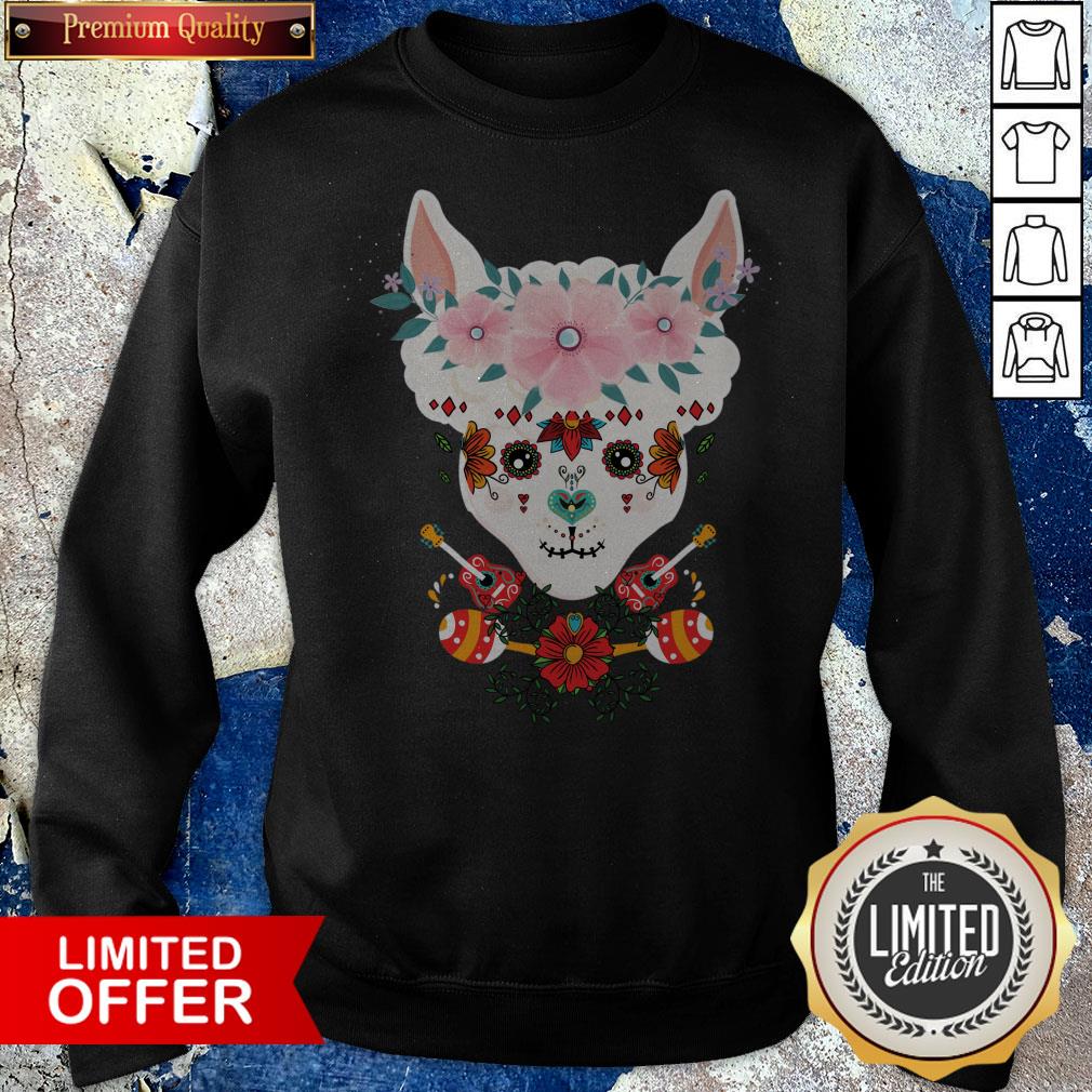 LLama Dia De Los Muertos Day Of The Dead Alpaca Calavera Shirt
