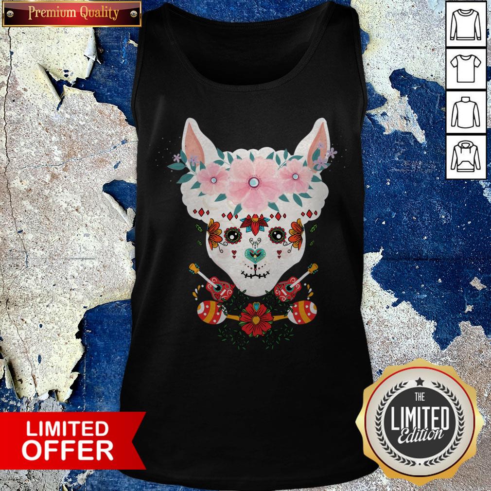 LLama Dia De Los Muertos Day Of The Dead Alpaca Calavera Shirt