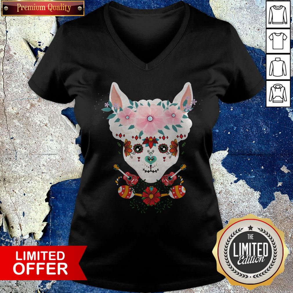 LLama Dia De Los Muertos Day Of The Dead Alpaca Calavera Shirt