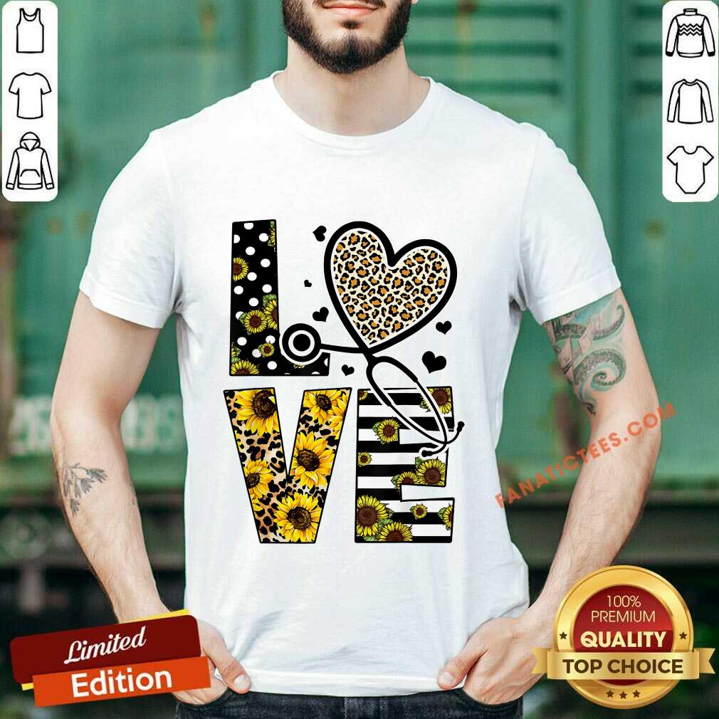Love Nurse Life Sunflower Leopard Shirt