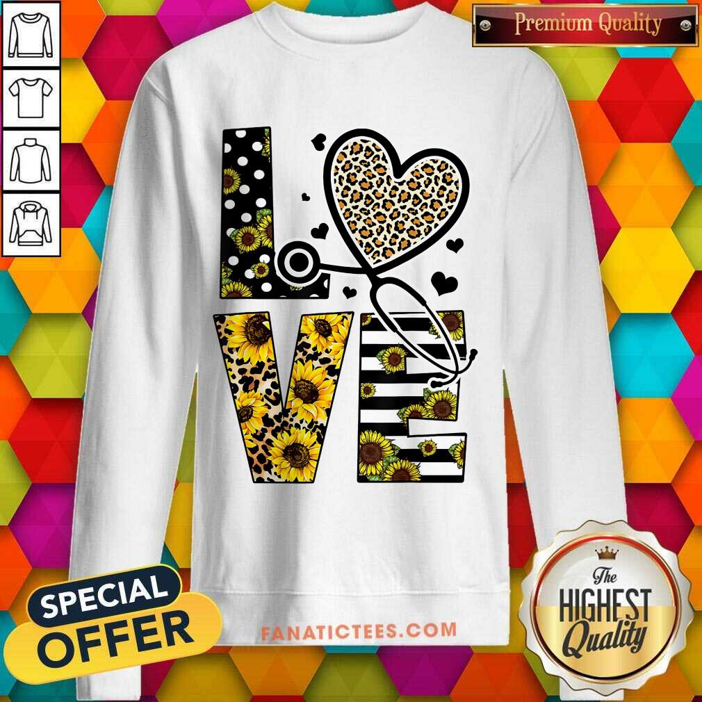 Love Nurse Life Sunflower Leopard Shirt