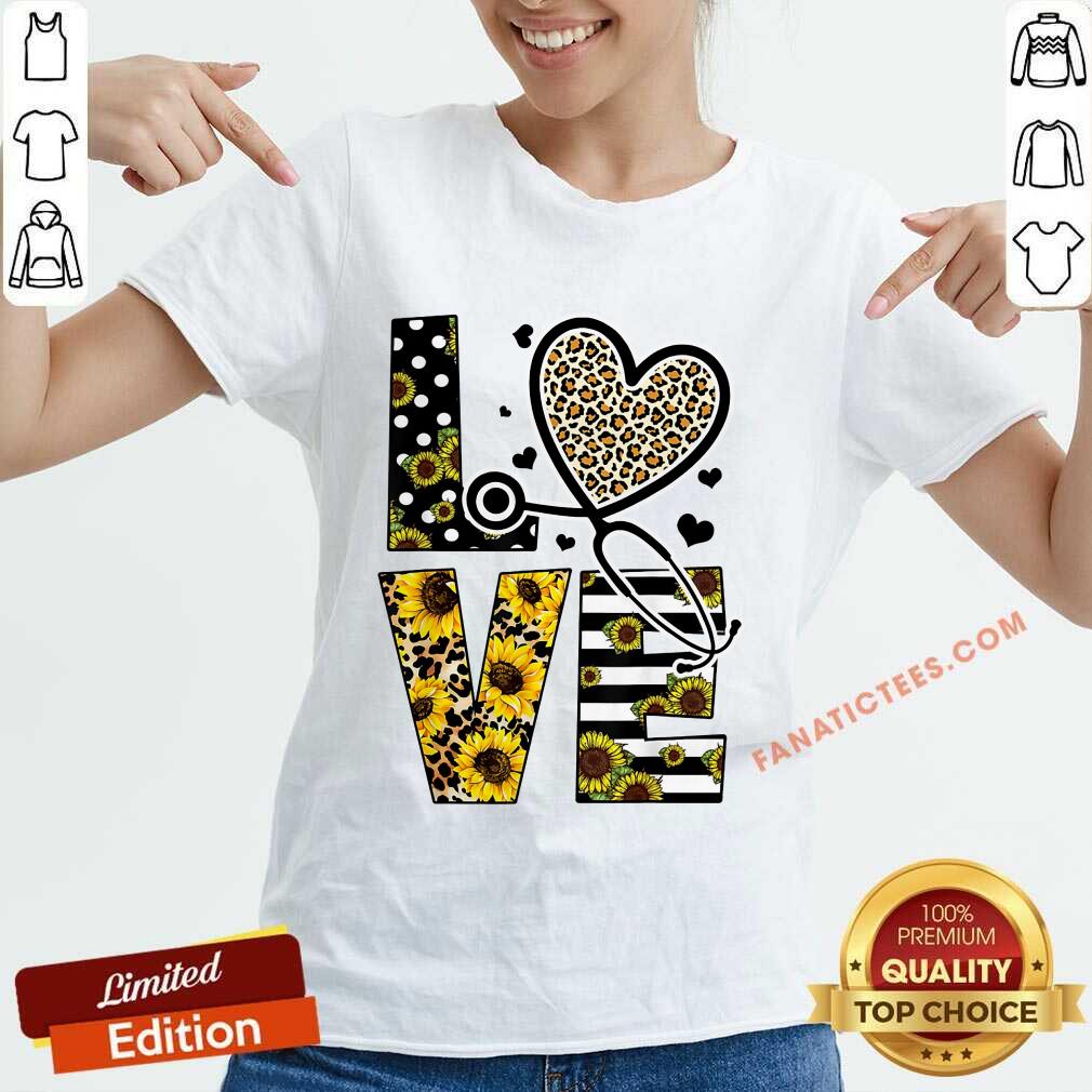 Love Nurse Life Sunflower Leopard Shirt