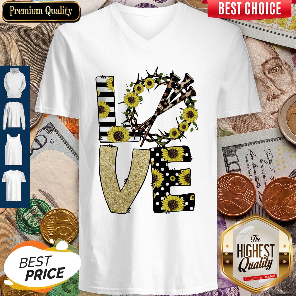 Nice Love God Sunflowers Leopard Diamond shirt