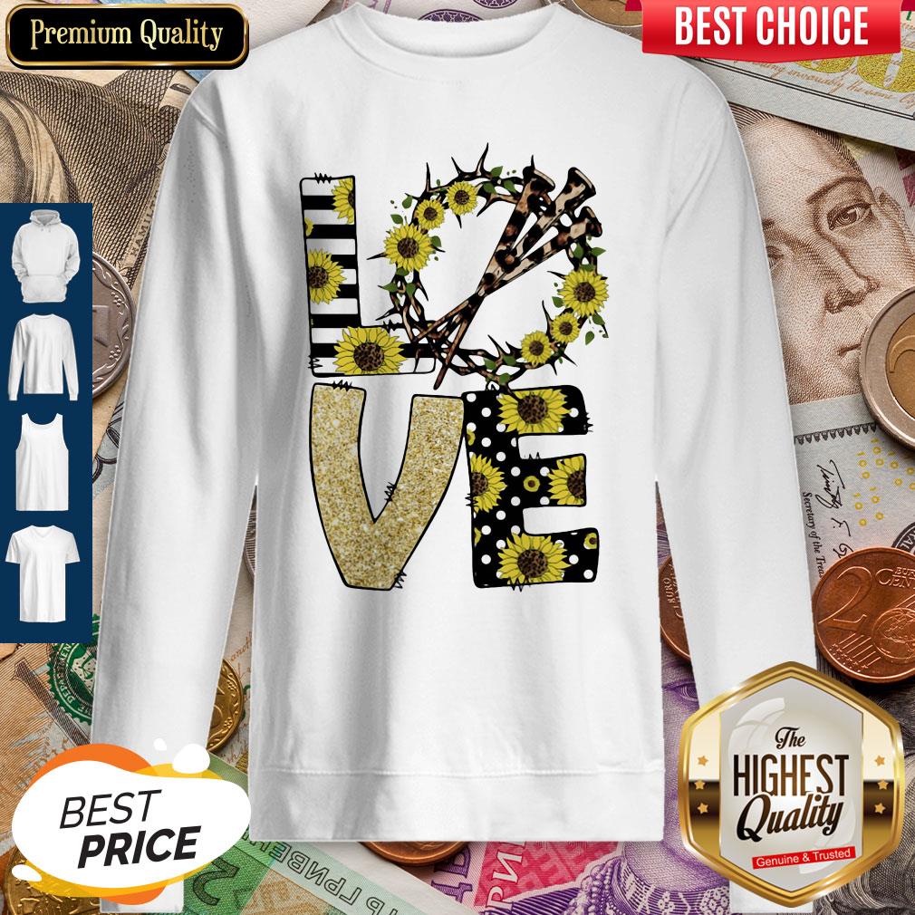 Nice Love God Sunflowers Leopard Diamond shirt