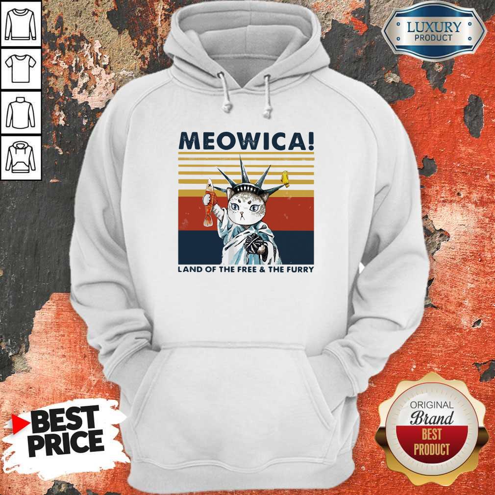 Meowica Land Of The Free And The Furry Vintage Retro Shirt
