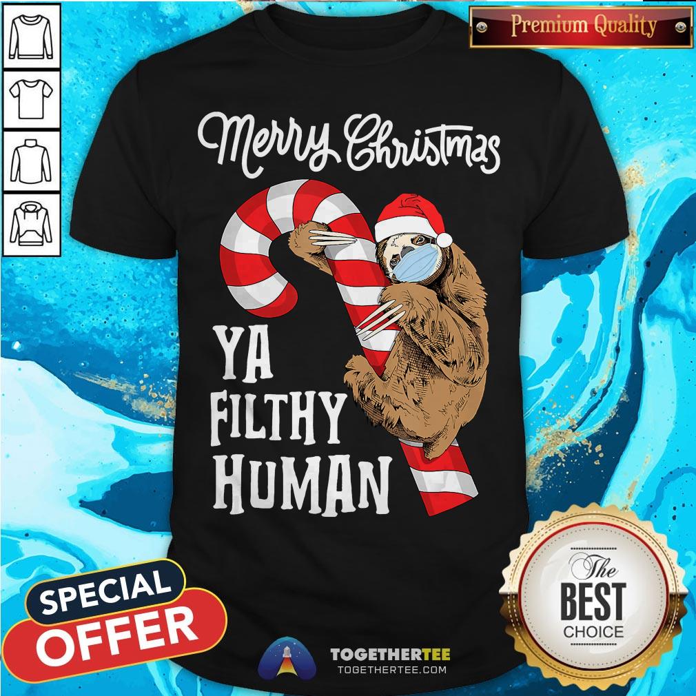 Merry Christmas Sloth Face Mask Sloth Santa Xmas Tree Shirt