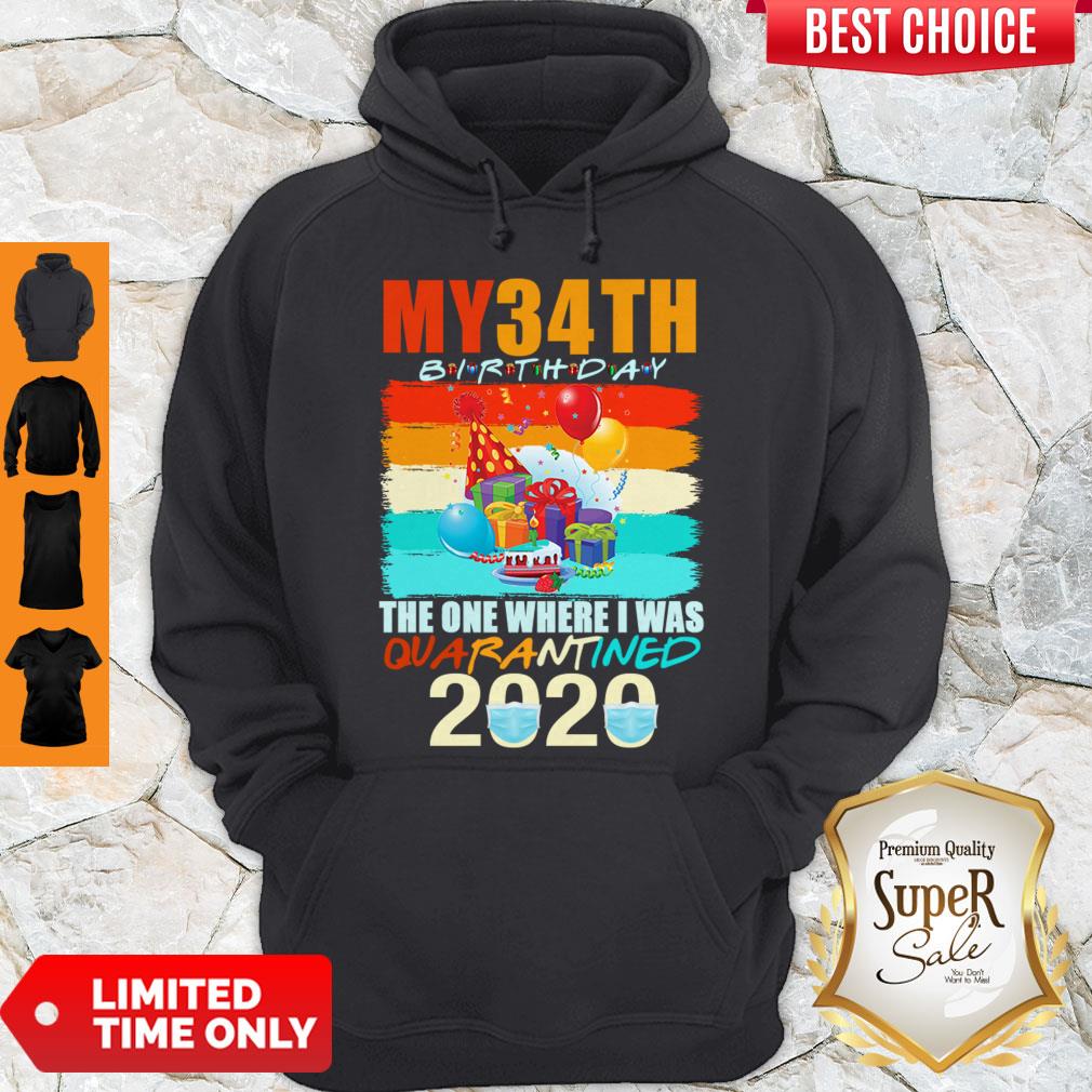 My 34th birthday the one where i was quarantined 2020 mask vintage shirt