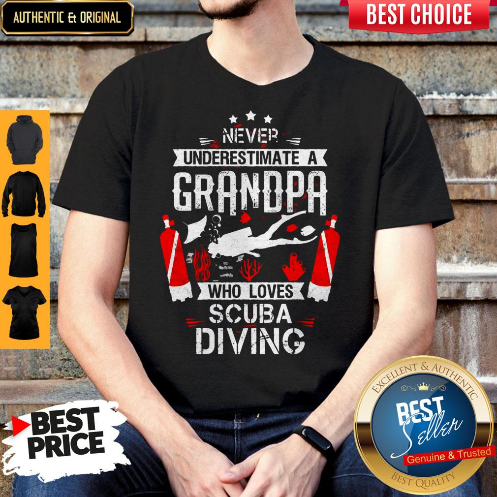 Never Under Estimate A Grandpa Diver Shirt