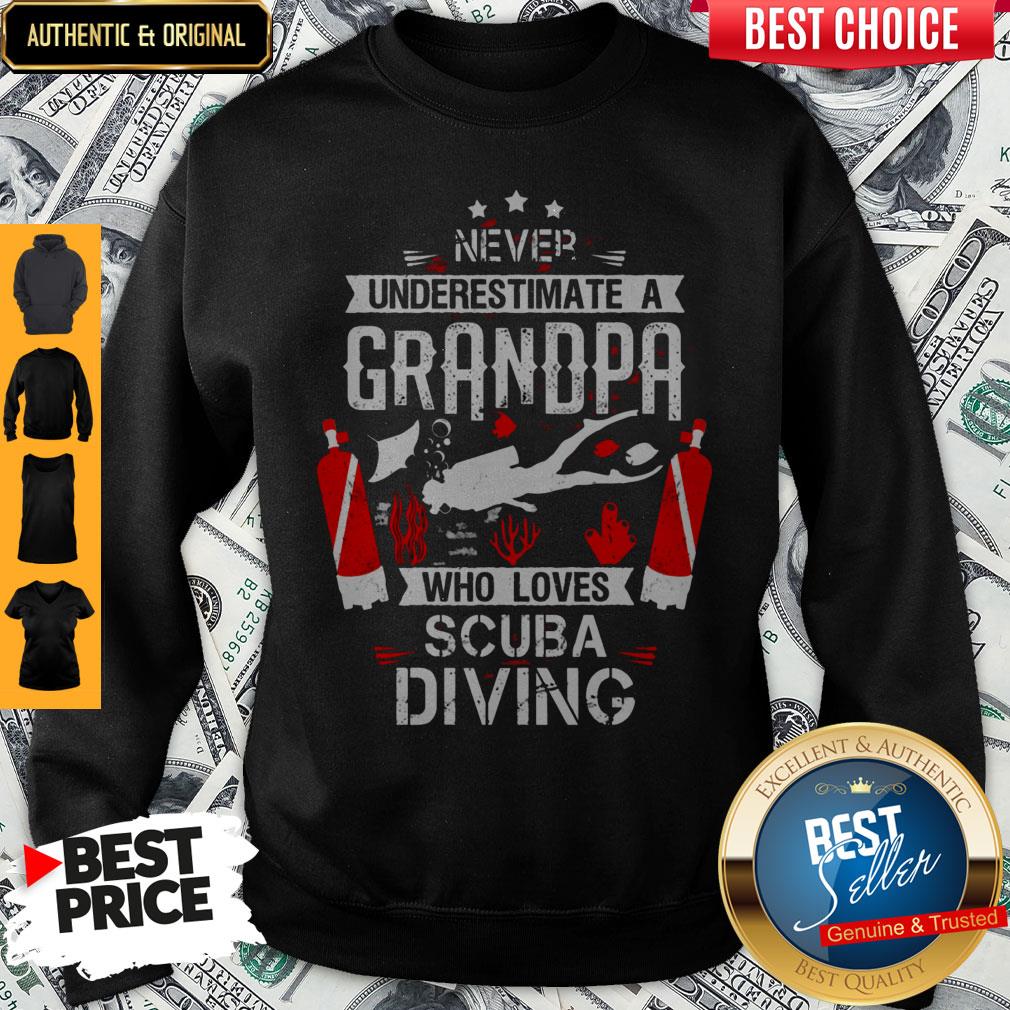 Never Under Estimate A Grandpa Diver Shirt