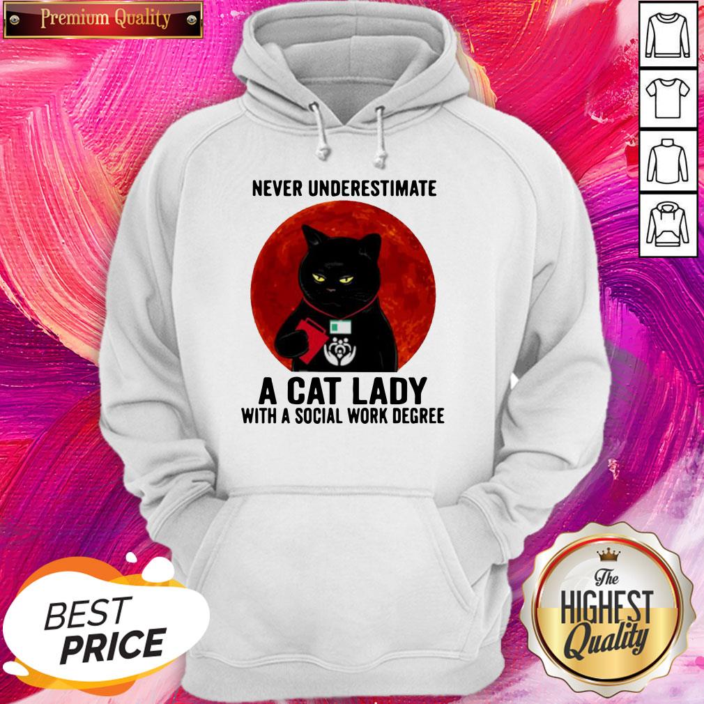 Never Underestimate A Cat Lady With A Social Work Degree Halloween Shirt