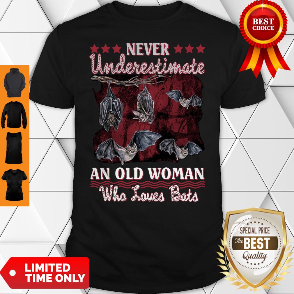 Never Underestimate An Old Woman Who Loves Bats Shirt