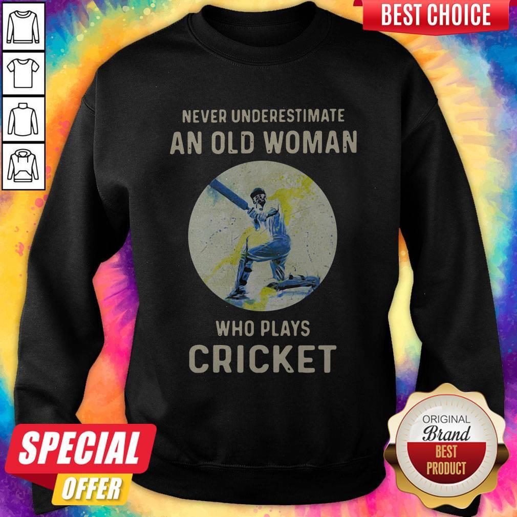 Never Underestimate An Old Woman Who Plays Cricket Shirt