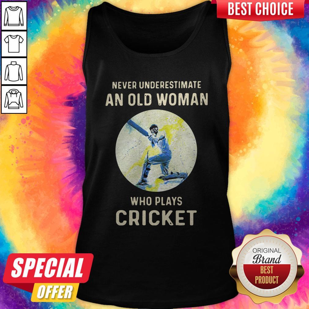 Never Underestimate An Old Woman Who Plays Cricket Shirt