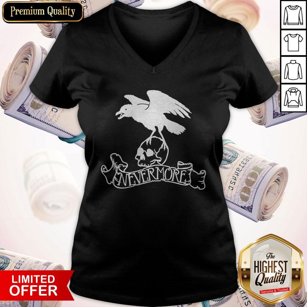 Nevermore Raven And Skull Shirt