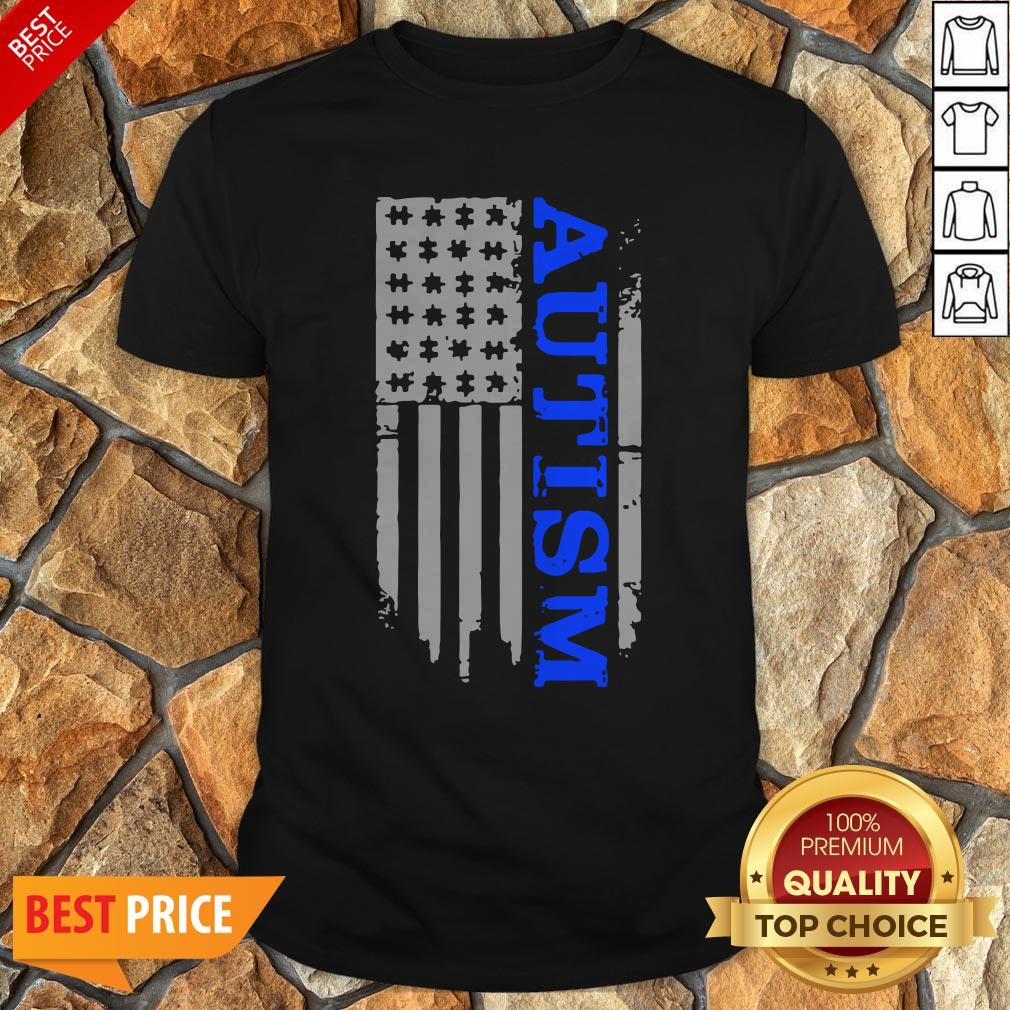 Nice Autism Awareness Blue Flag Shirt