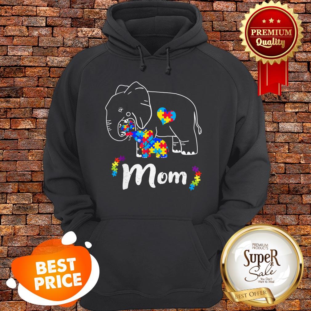 Nice Autism Awareness Support Mom Elephant Gift Shirt