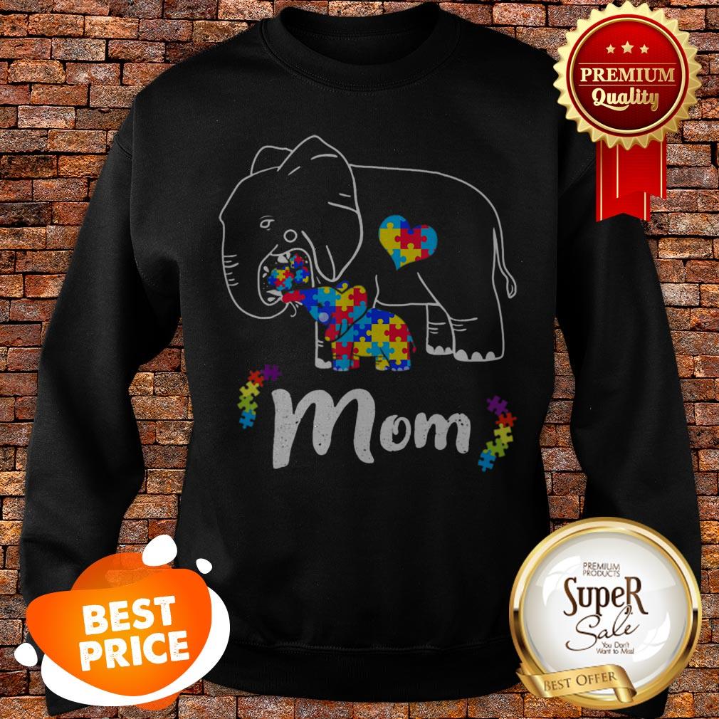 Nice Autism Awareness Support Mom Elephant Gift Shirt