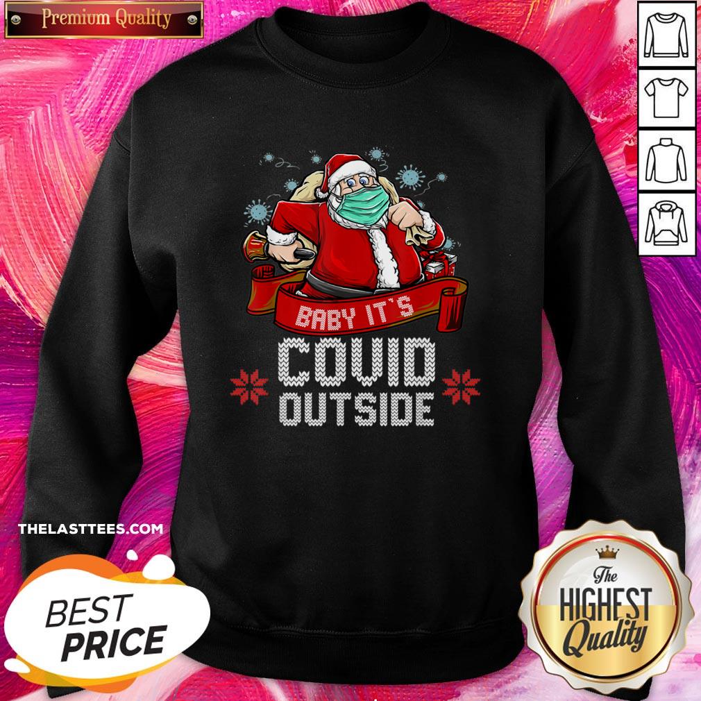 Nice Baby It’s Covid Outside Funny Santa Claus Christmas 2020 Shirt