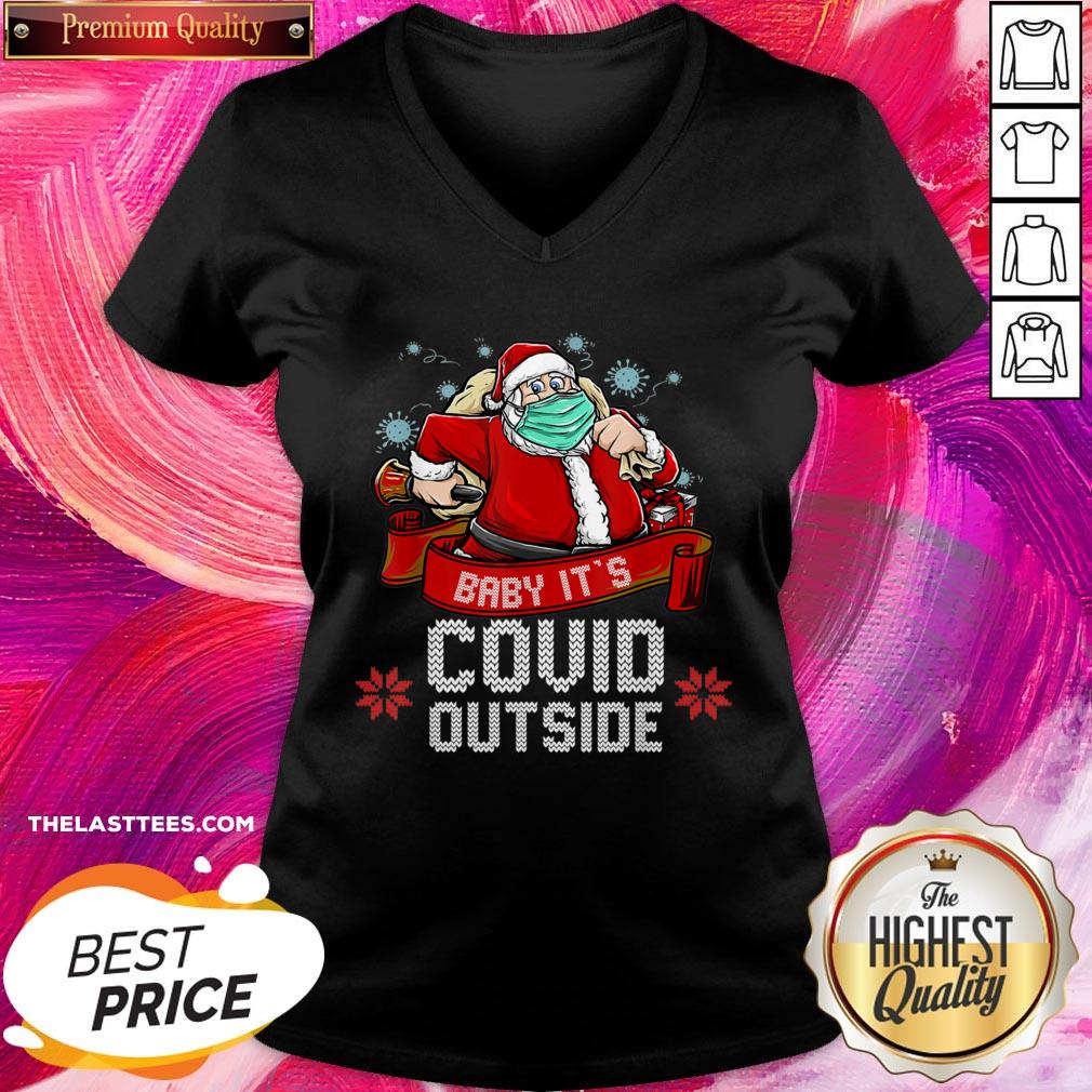Nice Baby It’s Covid Outside Funny Santa Claus Christmas 2020 Shirt