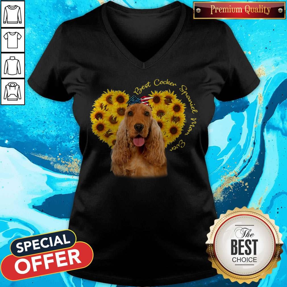 Nice Best English Cocker Spaniel Sunflower Mom Ever Shirt