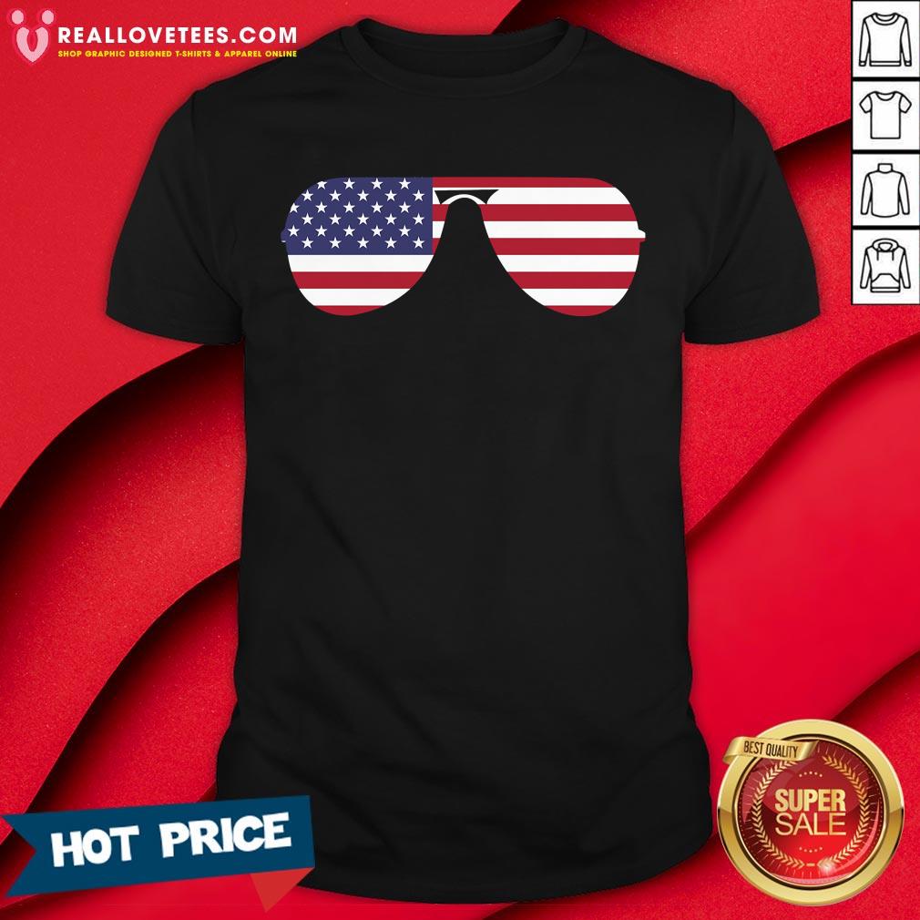 Nice Biden 46th Aviator Sunglasses Patriotic USA Flag Shirt
