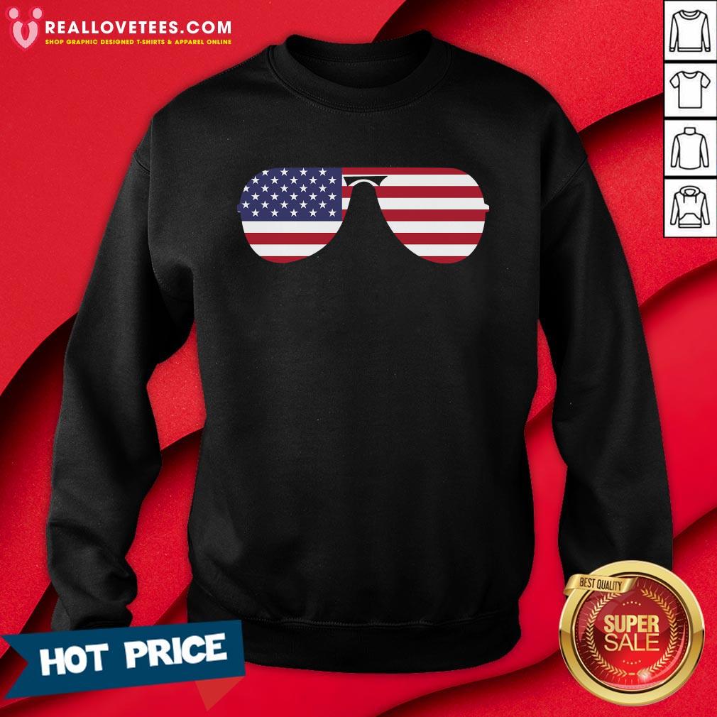Nice Biden 46th Aviator Sunglasses Patriotic USA Flag Shirt