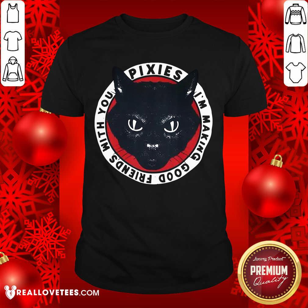 Nice Black Cat Pixies I’m Making Good Friends With You Shirt