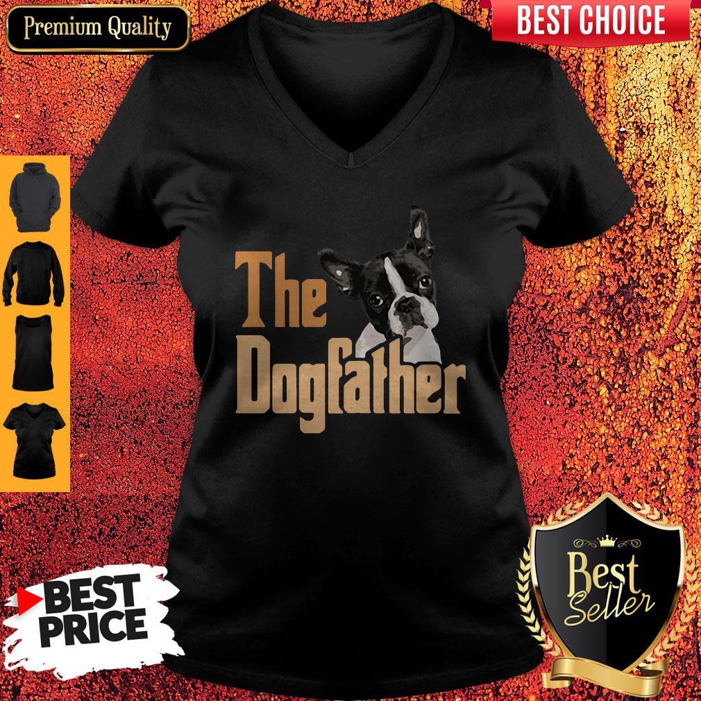 Nice Boston Terrier The Dogfather Fathers Day Shirt