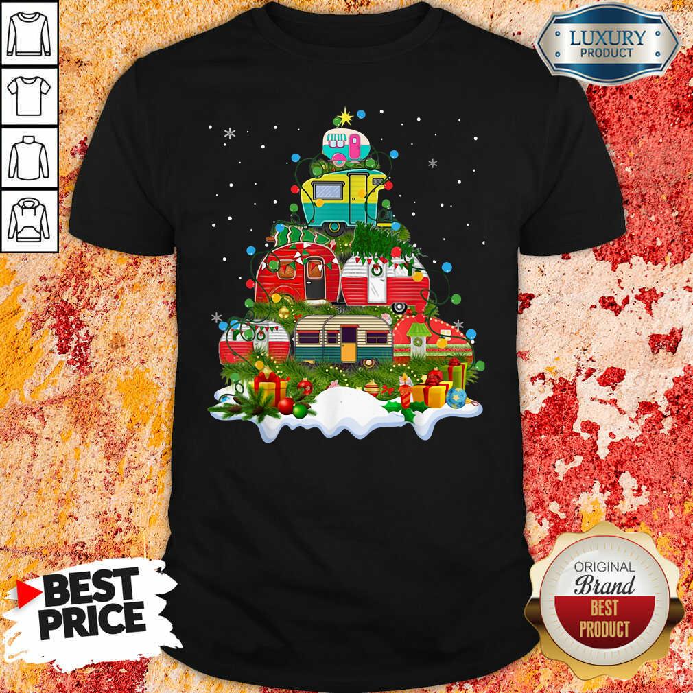 Nice Camping Christmas Tree Shirt