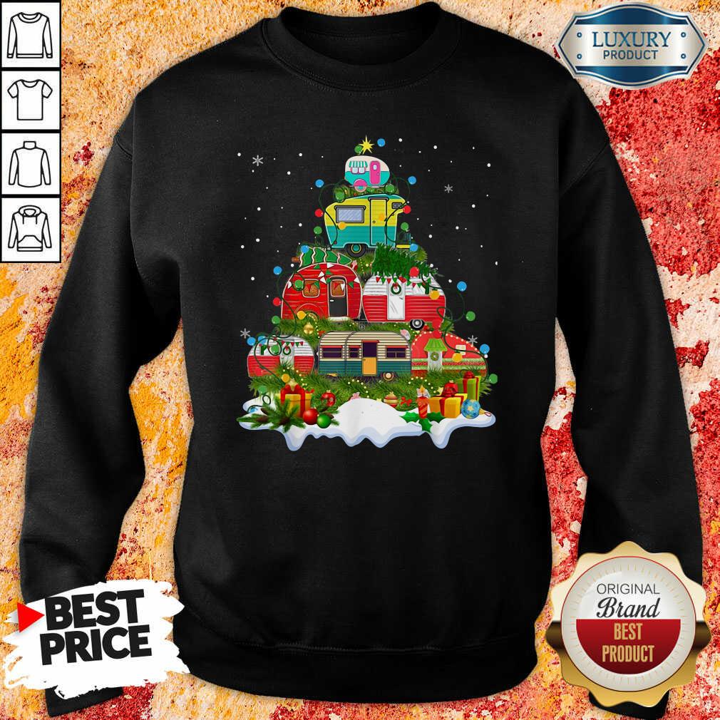 Nice Camping Christmas Tree Shirt