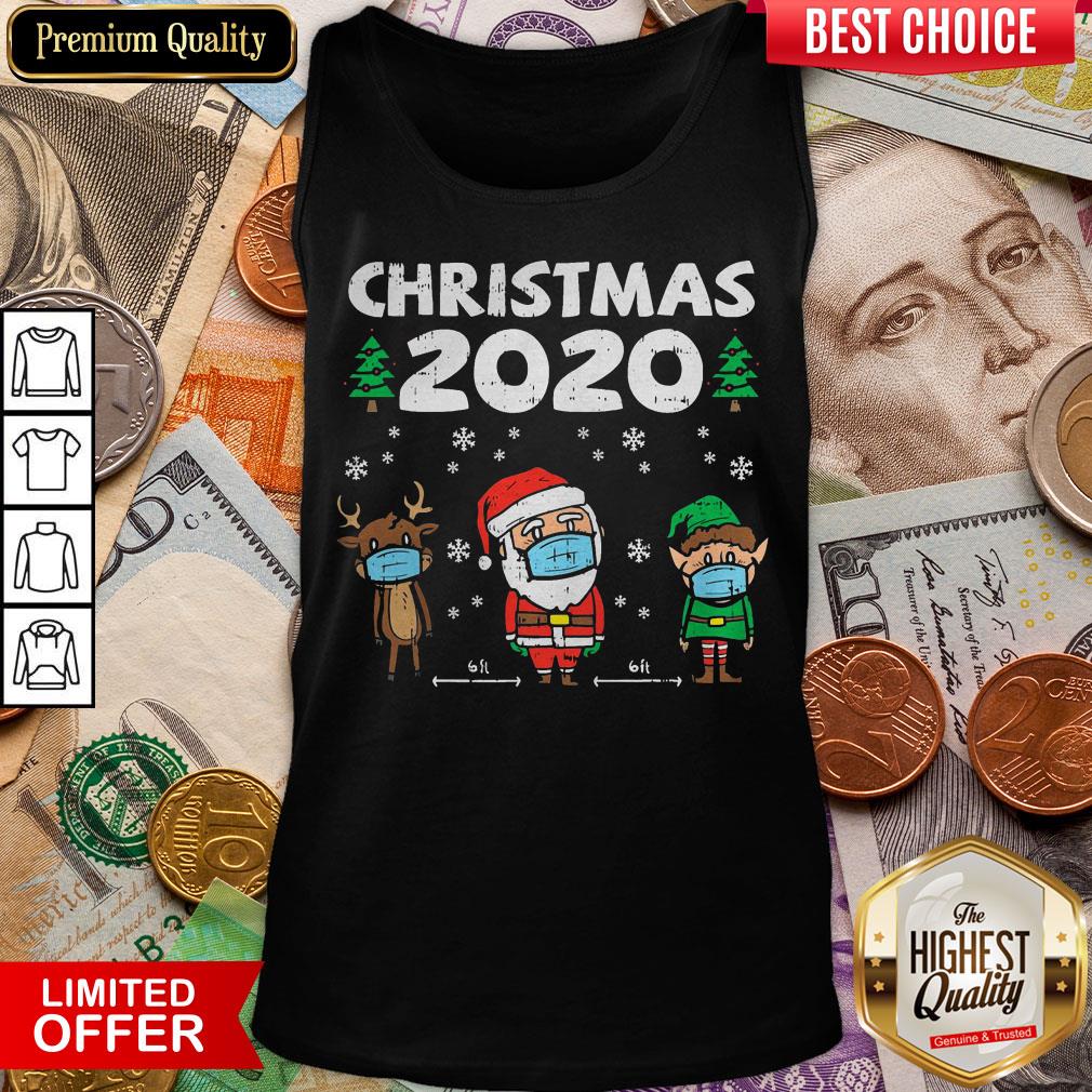 Nice Christmas 2020 Reindeer Santa Elf Face Wear Mask Shirt