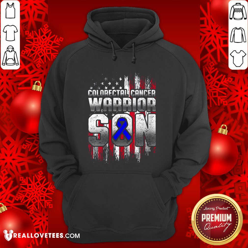 Nice Colorectal Cancer Warrior Son Ribbon American Flag Shirt