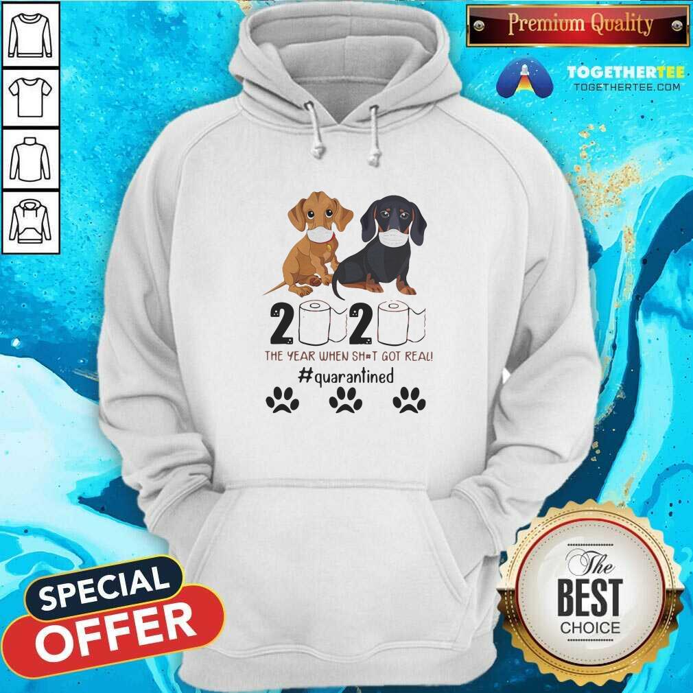 Nice Dachshund 2020 The Year When Shit Got Real Quarantined Shirt