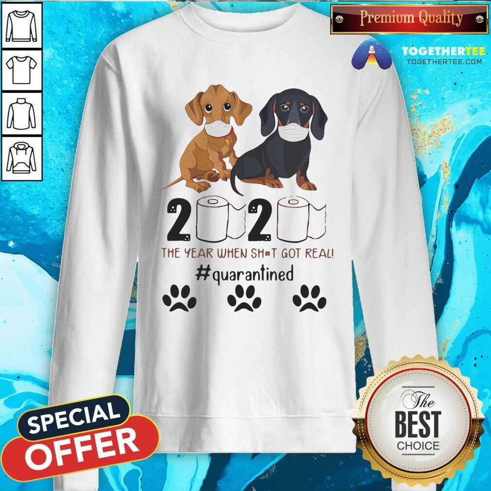 Nice Dachshund 2020 The Year When Shit Got Real Quarantined Shirt